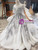 Light Gray Tulle Backless Cap Sleeve Sequins Beading Flower Girl Dress