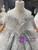 Light Gray Tulle Backless Cap Sleeve Sequins Beading Flower Girl Dress