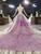 Order Your Ideal Purple Tulle Sequins Cap Sleeve Backless Beading Crystal Wedding Dress