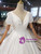 Simple White Satin Puff Sleeve Backless Pleats Wedding Dress