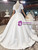 Simple White Satin Puff Sleeve Backless Pleats Wedding Dress