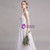 A-Line White Tulle Appliques Sleeveless Pearls Wedding Dress
