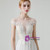 Champagne Tulle Cap Sleeve Illusion Beading Wedding Dress