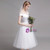 White Tulle Off the Shoulder Knee Length Short Wedding Dress