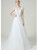 A-line White Tulle Appliques Backless Long Wedding Dress