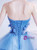 In Stock:Ship in 48 Hours Blue Tulle Strapless 3D Appliques Prom Dress