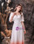 Cheap White Satin Bateau Short Sleeve Pearls Prom Dress