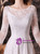 White Satin Chiffon 3/4 Sleeve Backless Gradient Prom Dress