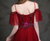 Burgundy Tulle Spaghetti Straps Beading Prom Dress