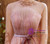 Pink Tulle Wave Point Long Sleeve Pleats Beading Short Prom Dress