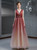 A-Line Burgundy Tulle Sequins V-neck Pleats Prom Dress