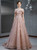 A-Line Pink Tulle Sequins Off the Shoulder Beading Prom Dress