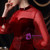 Burgundy Velvet Sequins High Neck Long Sleeve Beading Prom Dress