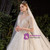 Tulle Sequins See Through V-neck Short Sleeve Beading Backless Wedding Dress