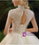 Tulle High Neck Cap Sleeve Backless Beading Wedding Dress