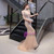 Gold Mermaid Tulle V-neck Beading Sequins Backless Prom Dress