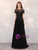 A-Line Black Tulle Cap Sleeve Beading Sequins Prom Dress