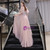 Dark Pink Tulle V-neck Short Sleeve Handwork Beading Prom Dress