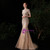 Gold Mermaid Handwork Beading Crystal Formal Prom Dress