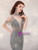 Silver Mermaid V-neck Backless Illusion Prom Dress