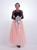 Peach Pink Gauze Mop Floor Long Skirt