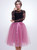 Rubber Pink Gauze Belt Puff Tulle Skirt
