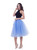 Lake Blue Gauze Belt Puff Tulle Skirt