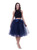 Navy Blue Gauze Belt Puff Tulle Skirt