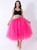 Women Fuchsia Tulle Tutu Middle Skirt