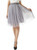 Gray Bright Silk Tulle High Waist Skirt 