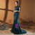 Green Mermaid Satin High Neck Cap Sleeve Beading Prom Dress