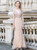 Sexy Champagne Mermaid Tulle V-neck Beading Prom Dress