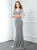 Silver Gray Mermaid V-neck Beading Handmade Prom Dress