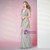 Light Gray Mermaid See Through V-neck Cap Sleeve Tassel Beading Prom Dress