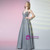 A-Line Gray Satin Double Straps Sleeveless Prom Dress