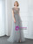 Gray Tulle Cap Sleeve Beading Long Prom Dress