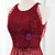 A-Line Burgundy Tulle Scoop Sleeveless Beading Sequins Prom Dress