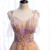 A-Line Champagne Tulle Spaghetti Straps Beading Prom Dress