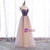 Purple Tulle Scoop Sleeve Beading Sequins Prom Dress