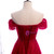 Burgundy Tulle Off the Shoulder Sequins Beading Prom Dress
