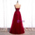 Modern Burgundy Tulle Spaghetti Straps Beading Prom Dress