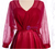A-Line Burgundy Satin Long Sleeve V-neck Prom Dress