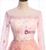 Pink Tulle Sequins Long Sleeve Tiers Prom Dress