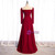 Simple Burgundy Long Sleeve Scoop Prom Dress