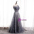 Fashion Gray Tulle Off the Shoulder Beading Prom Dress