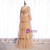 Champagne Tulle Long Sleeve V-neck Pleats Prom Dress