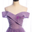 Purple Tulle Off the Shoulder Beading Prom Dress