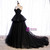 Black Tulle Spaghetti Straps Long Prom Dress