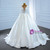 White Satin Long Sleeve Pearls Illusion Wedding Dress