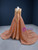 Orange Red Mermaid Tulle Long Sleeve Beading Prom Dress